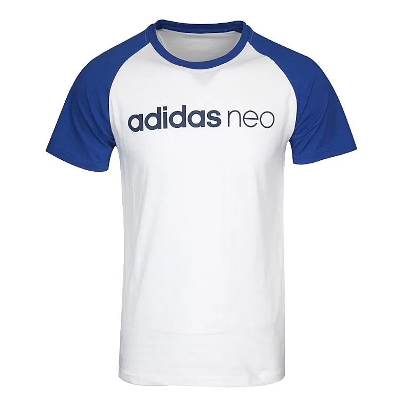 Футболка Adidas Neo с круглым вырезом королевский синий/белый