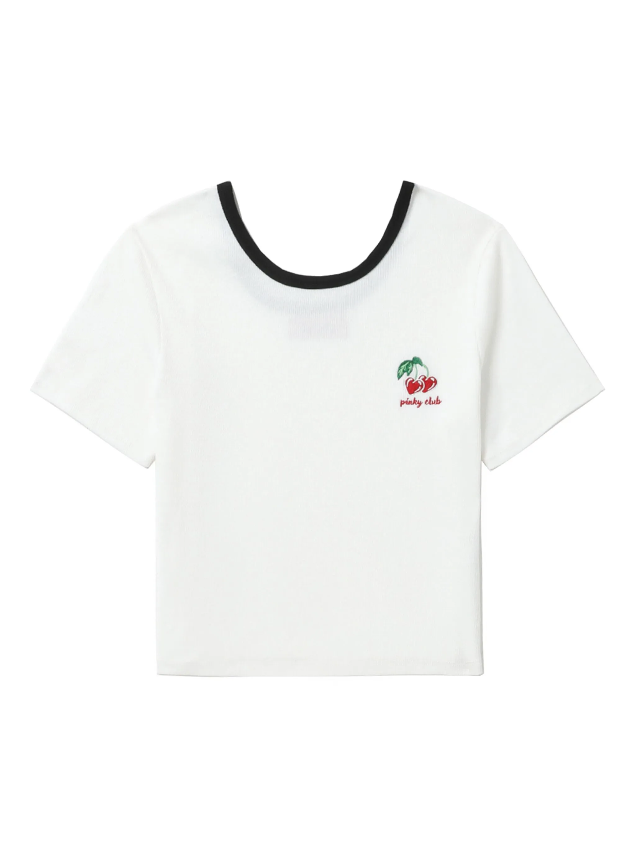 

Топ в рубчик с вышивкой B+Ab, белый