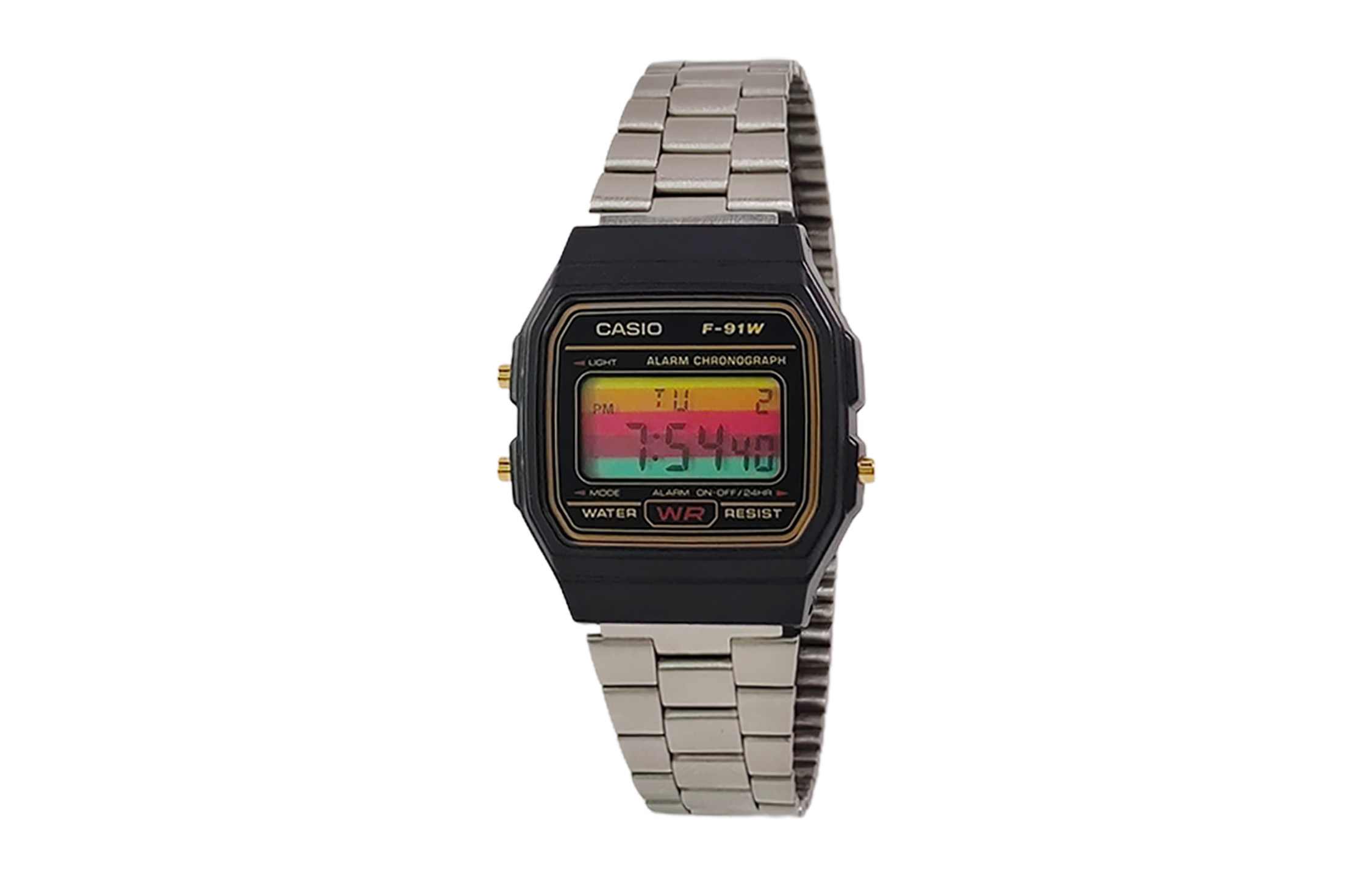 

CASIO Мужские часы Retrofit Series с кварцевым механизмом, стальной браслет, черный циферблат
