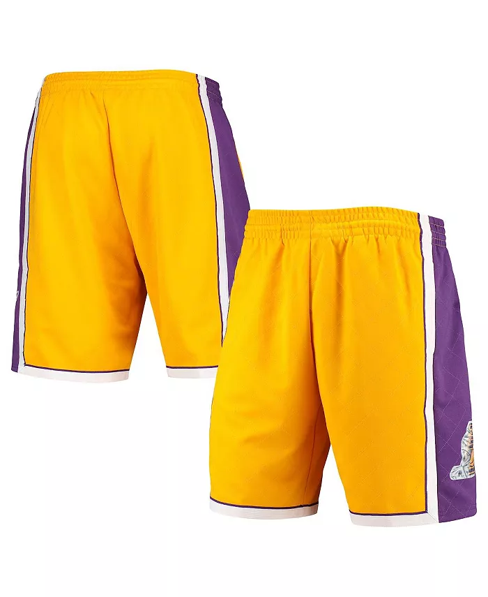 

Мужские шорты Hardwood Classics 75th Anniversary Swingman Los Angeles Lakers 2009 золотистого цвета Mitchell & Ness