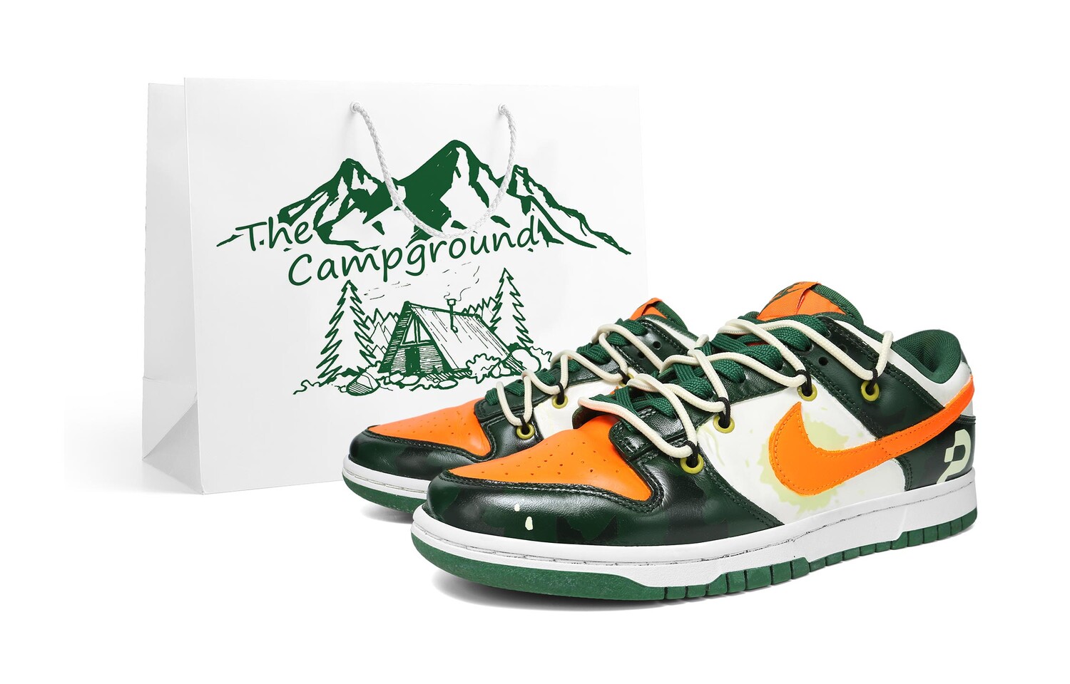 

Кроссовки Nike Dunk Skateboarding Shoes Men Low-top Green/Orange, цвет Aloe Wash/Hazelnut/Feather Gray