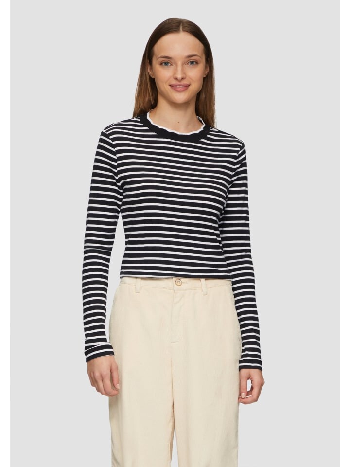 

Футболка sOliver langarm, цвет schwarz-weiß