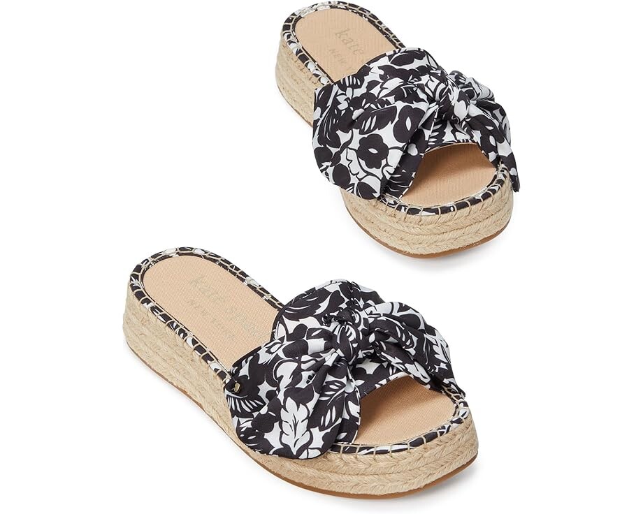 

Сандалии Kate Spade New York Lucie Tropical Foliage Espadrille, черный