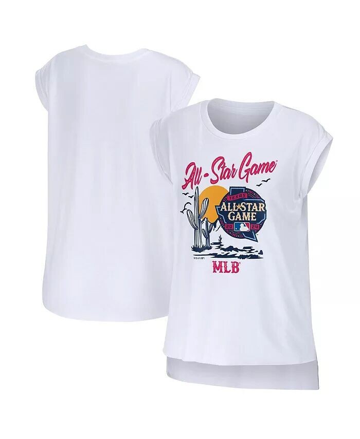 

Женская белая майка с мышцами MLB All-Star Game 2024 Wear By Erin Andrews, белый