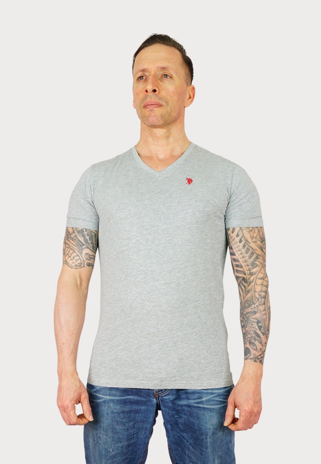 Базовая футболка 2 PACK SHORTSLEEVE V-NECK U.S. Polo Assn., серый — фото 2