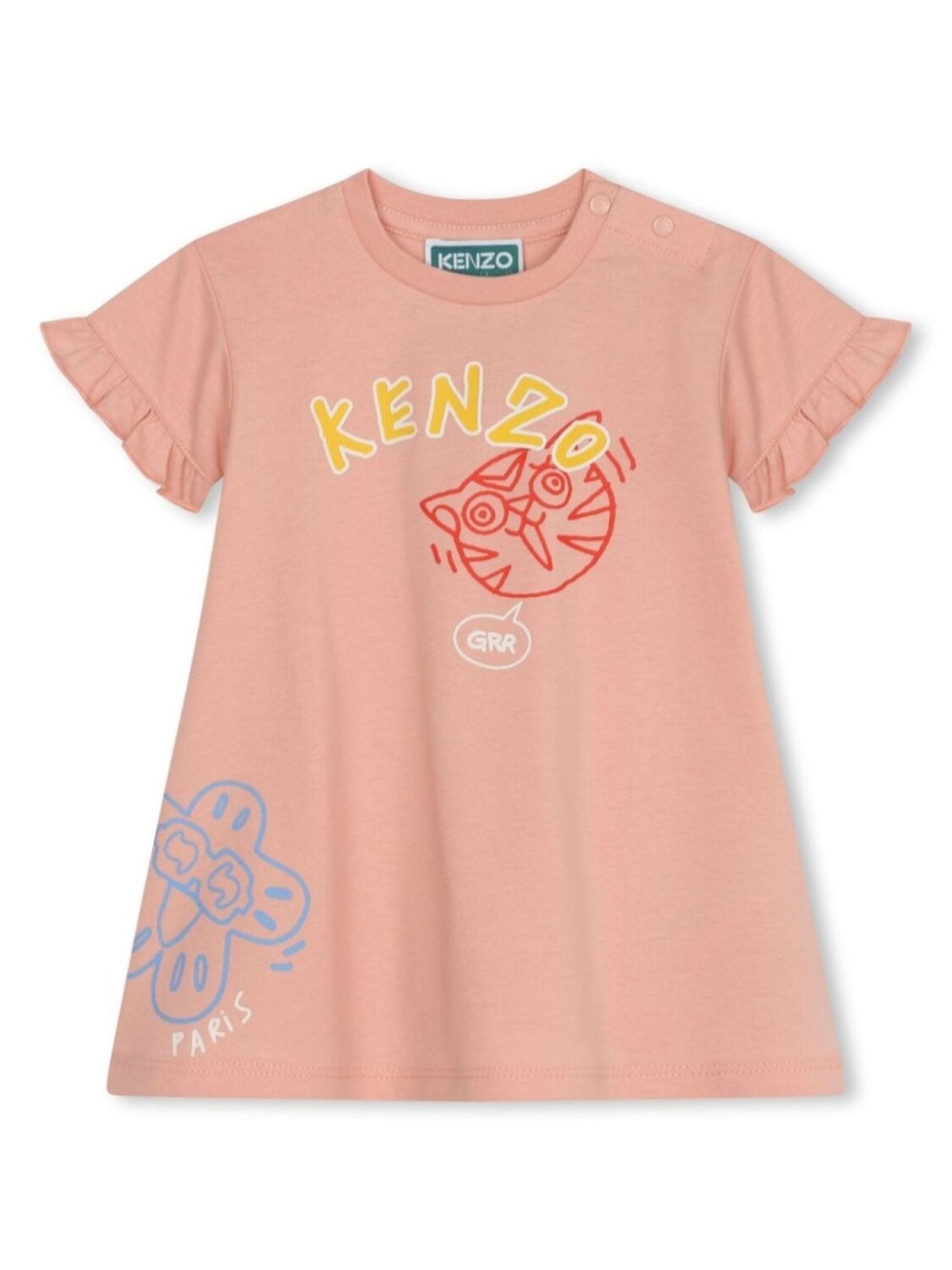 

Kenzo Kids платье с логотипом, нейтральный цвет