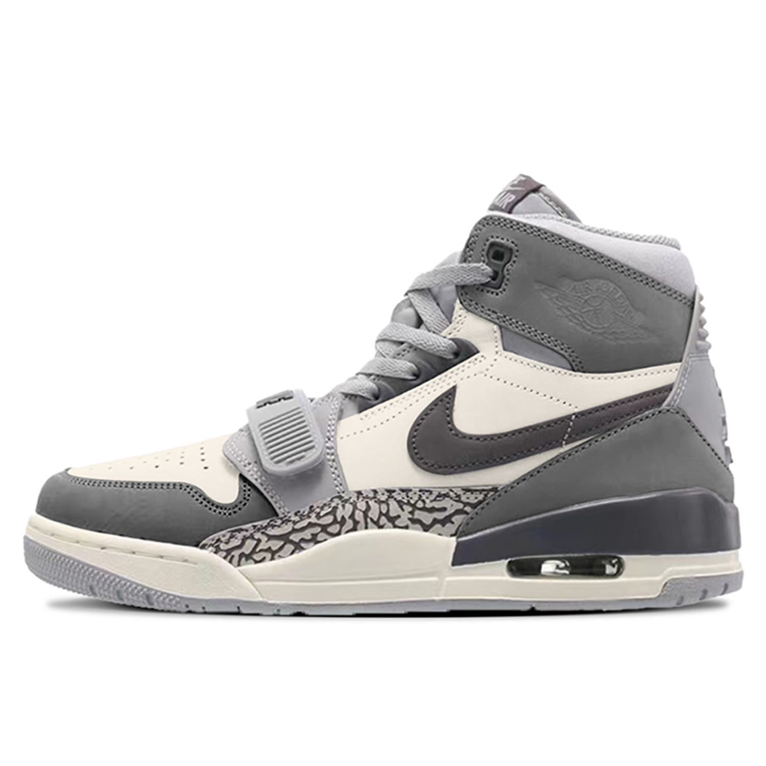 

Jordan Легаси 312 хай-топ винтажные баскетбольные кроссовки мужские серые бежевые тёмно-серые, цвет Dark Gray