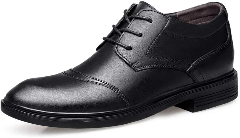 Туфли Kleid Oxford Formale Schuhe für Männer schnüren runde Zehenschuhe Leder Gummi Gummi Nicht rutschfeste Hochzeit Generic, Schwarz