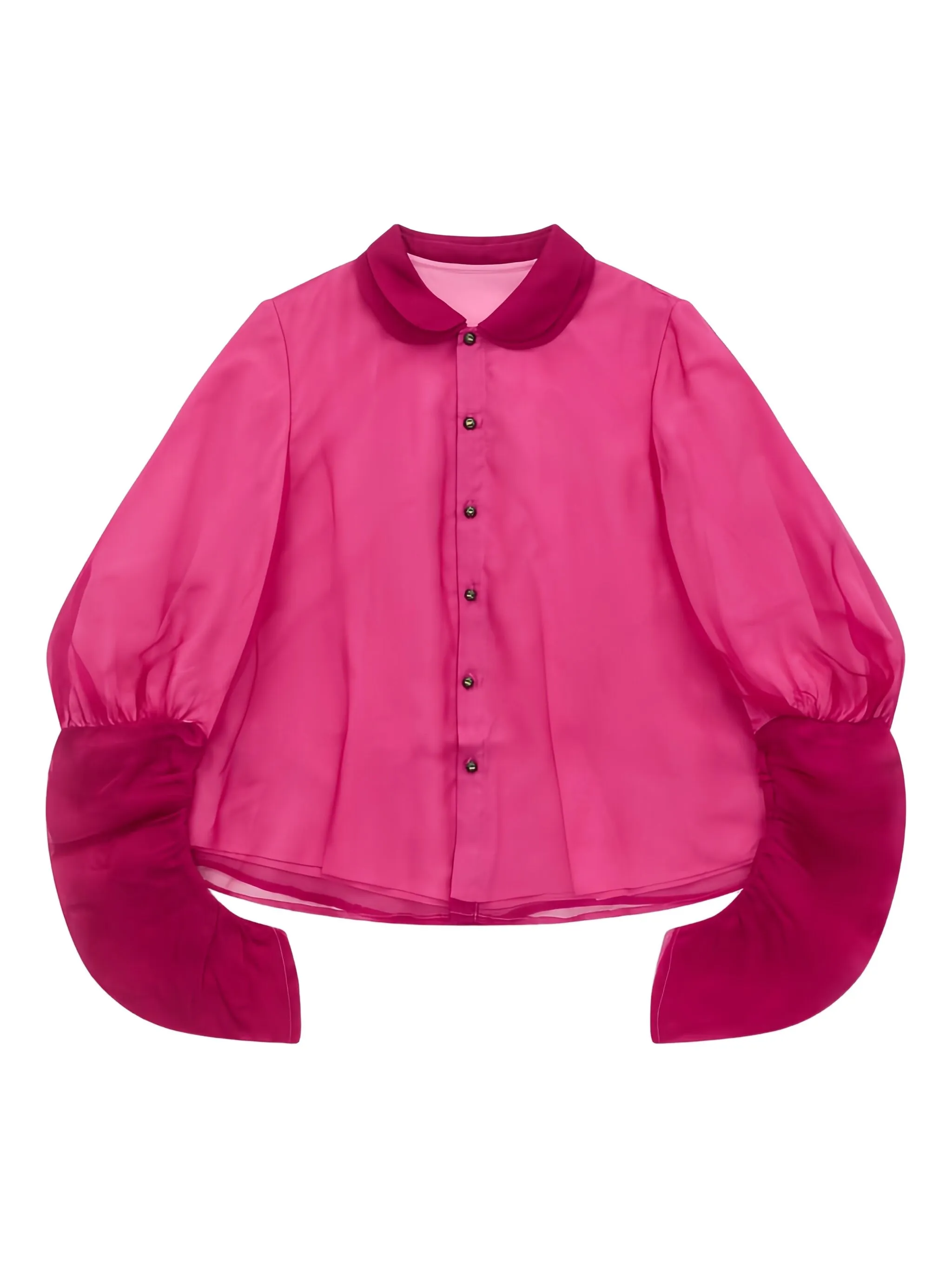 

Рубашка с объемными рукавами и воротником Питер Пэн Renli Su, розовый
