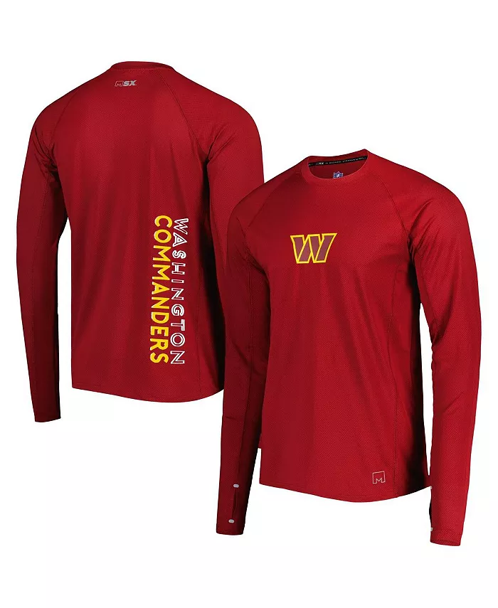 

Мужская бордовая рагланова футболка с длинным рукавом Washington Commanders Interval MSX by Michael Strahan