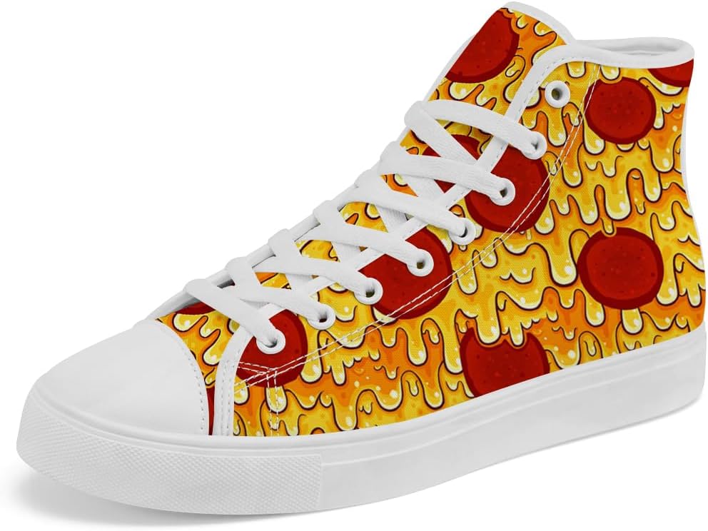 

Кеды на высокой подошве chebing Pizza с принтом еды, кроссовки на шнуровке, повседневная обувь для женщин и мужчин, желтый