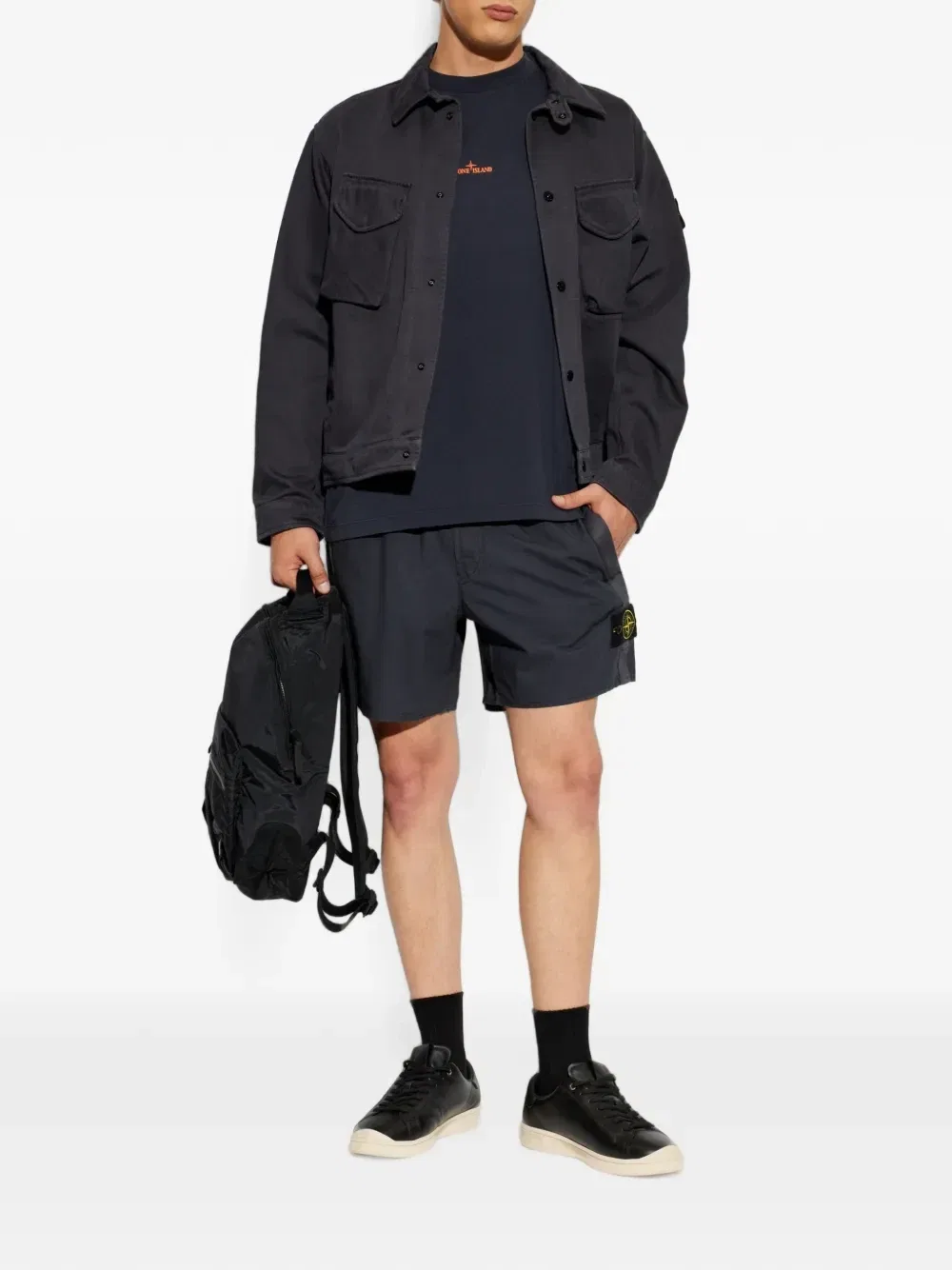 Футболка из чесаного джерси Stone Island, синий — фото 2