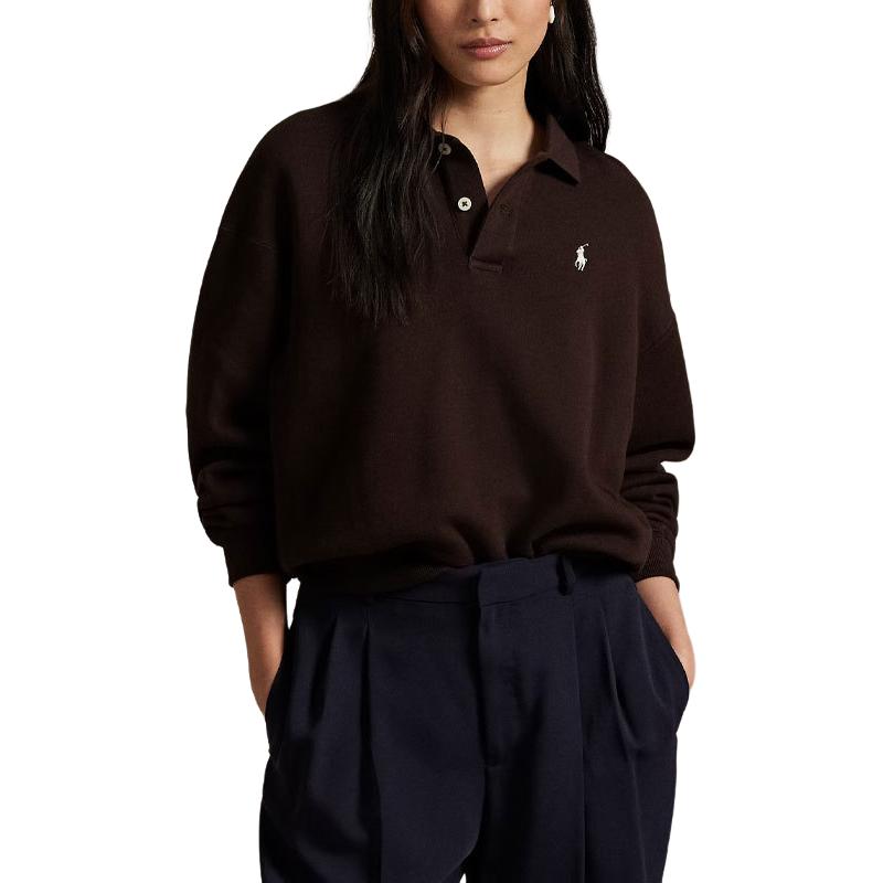 Поло с воротником из флиса Polo Ralph Lauren, коричневый — фото 3