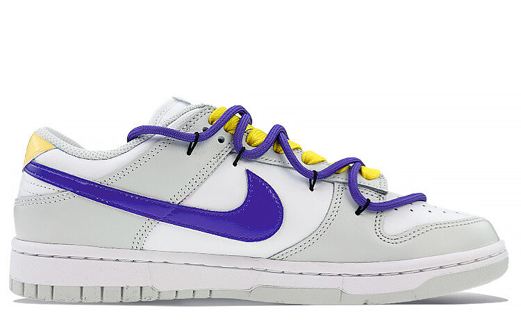 

Кроссовки Nike Dunk Skateboarding Shoes Women's Low-top Yellow/purple, светло-серый
