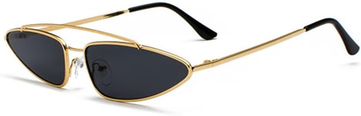 

Треугольные солнцезащитные очки для женщин, двойная перемычка, маленькая оправа, ретро-очки для активного отдыха, защита от УФ-излучения UV400 для женщин generic, C3 Gold Grey