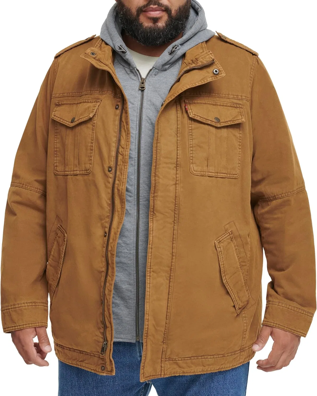 Куртка военная из хлопка Levi's, коричневый Worker Brown/Sherpa Lined