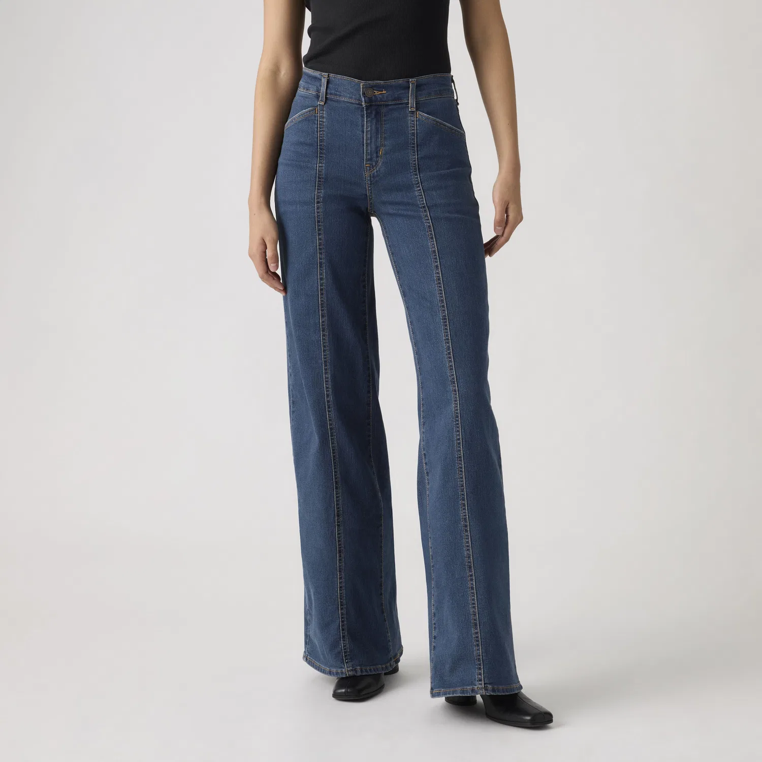 318 Женские джинсы с широкими штанинами и швом Levi's, Dark Wash — фото 2