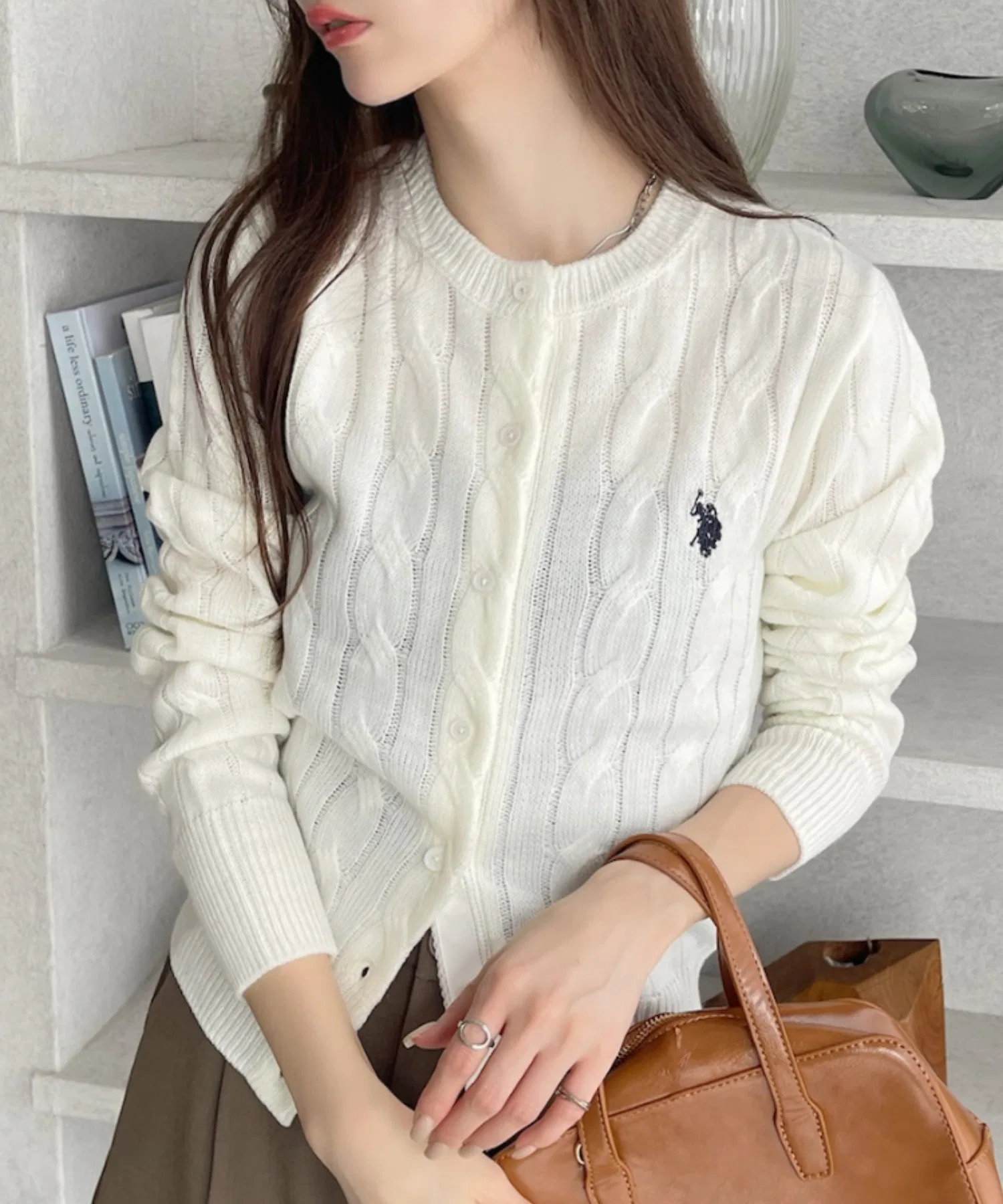 [US POLO ASSN. Ada. Эксклюзив/US Polo Assn.] Кардиган крупной вязки