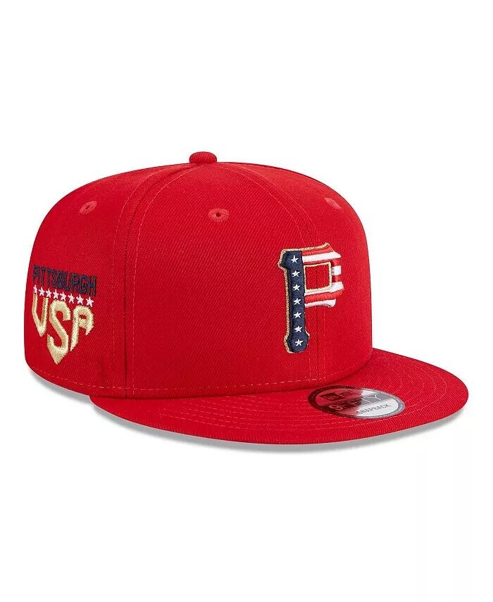 

Мужская красная регулируемая кепка Snapback Pittsburgh Pirates 2023 Четвертое июля 9FIFTY New Era