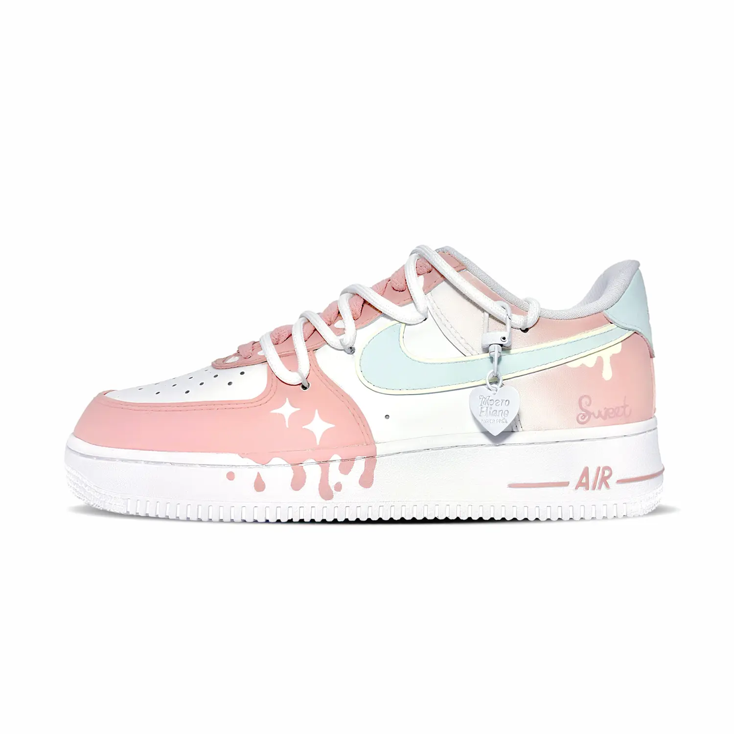 

Детские кроссовки для скейтбординга Air Force 1 LE Low Top для подростков Nike, белый/розовый