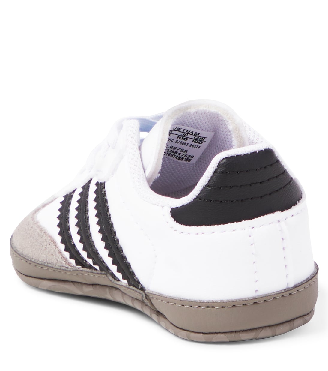 Детские кожаные кроссовки Baby Samba Crib Adidas Originals Kids, Ftwr White/Core Black — фото 2