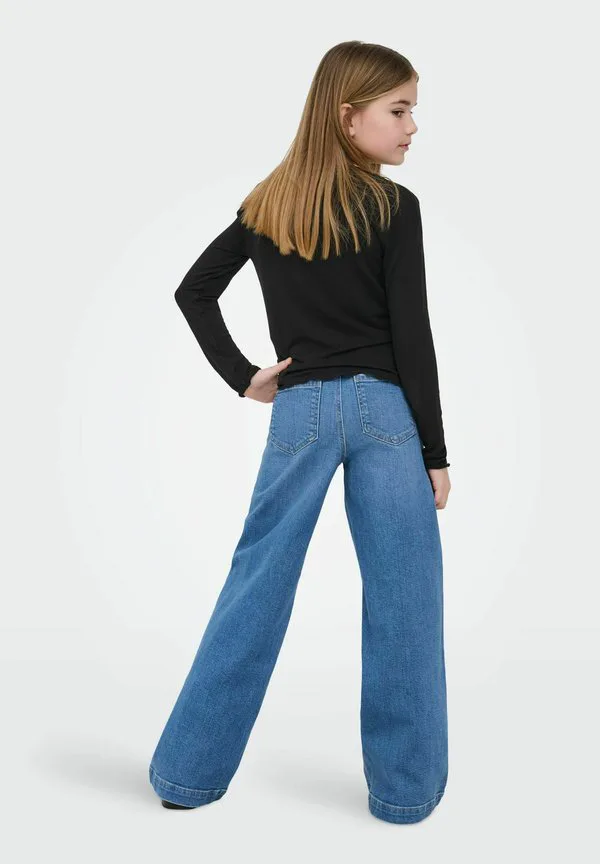 Расклешенные джинсы mit weitem bein kognew mittlere taille Only Girls, Light Blue Bleached Denim — фото 2