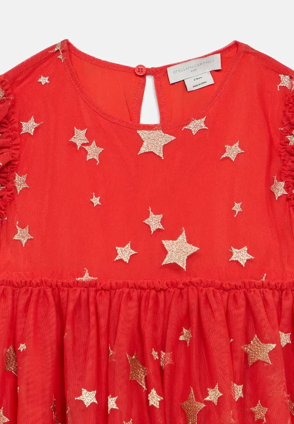 Тканое платье, повседневное платье Stella Mccartney Kids, Rosso — фото 3