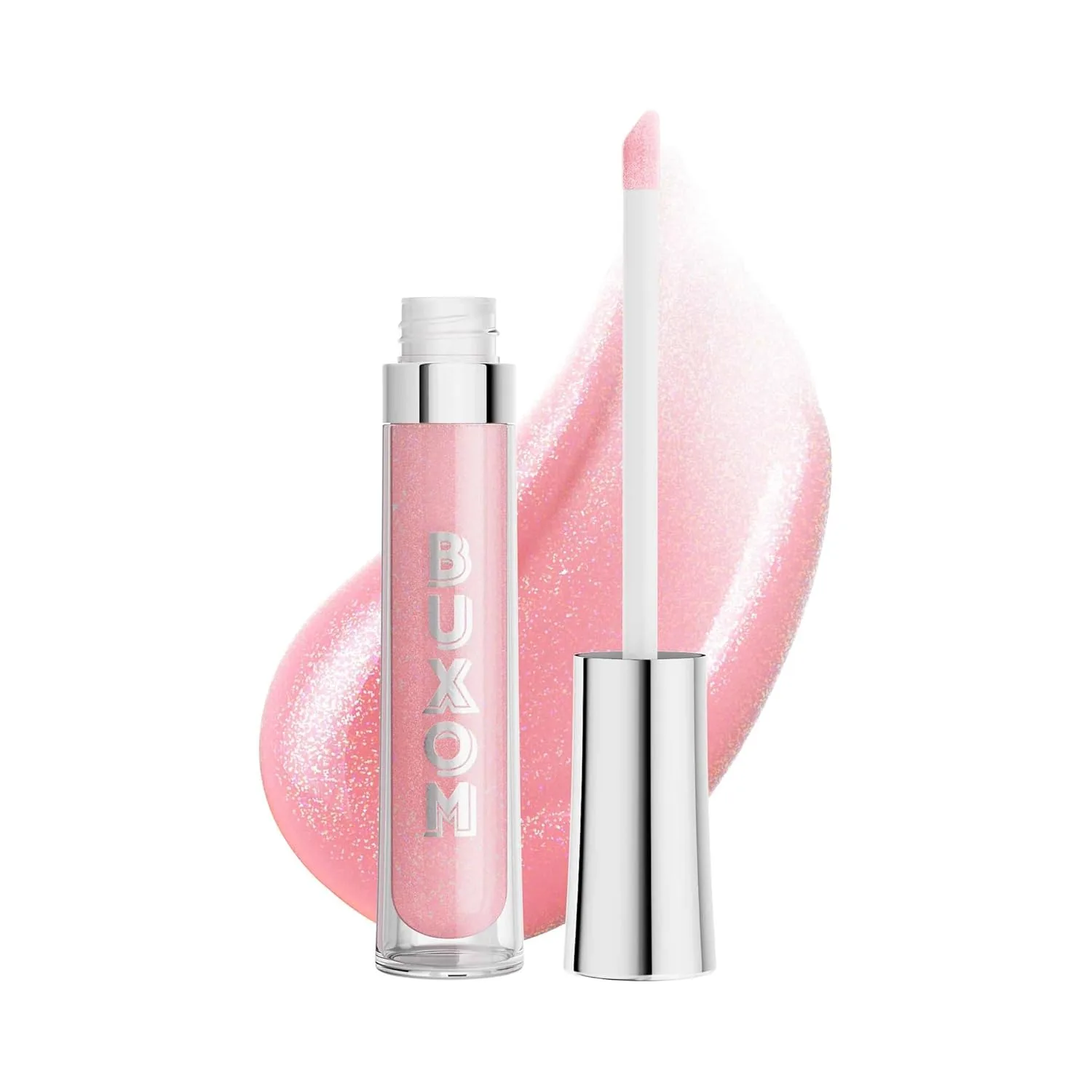 Buxom Full-On Plumping Lip Polish, блеск для губ, тонирующий блеск для губ, формула с пептидами и витамином Е для придания губам объема и увлажнения. 4,4 мл (1 шт.), AY Erica (Sheer Light Pink Sparkle)
