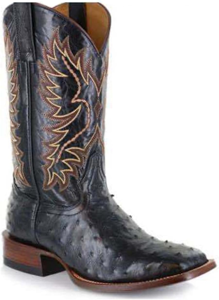 

Мужские западные ковбойские сапоги, средний каблук, модная вышивка, сапоги до середины голени, унисекс, квадратный носок, ретро-стиль, классические кантри-сапоги, сапоги (Цвет: темно-коричневый, Размер: 15 женский / 13,5 мужской) Dhaey