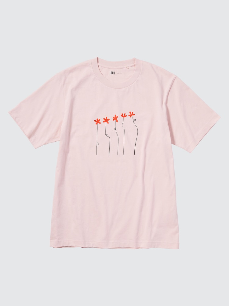 

Футболка с надписью «Peace for all ut» Хана Таджима Uniqlo, цвет 10 розовый