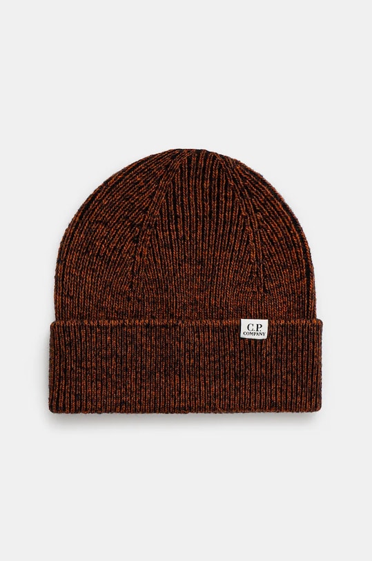 

Шерстяная вязаная шапка Knit Cap C.P. Company, коричневый
