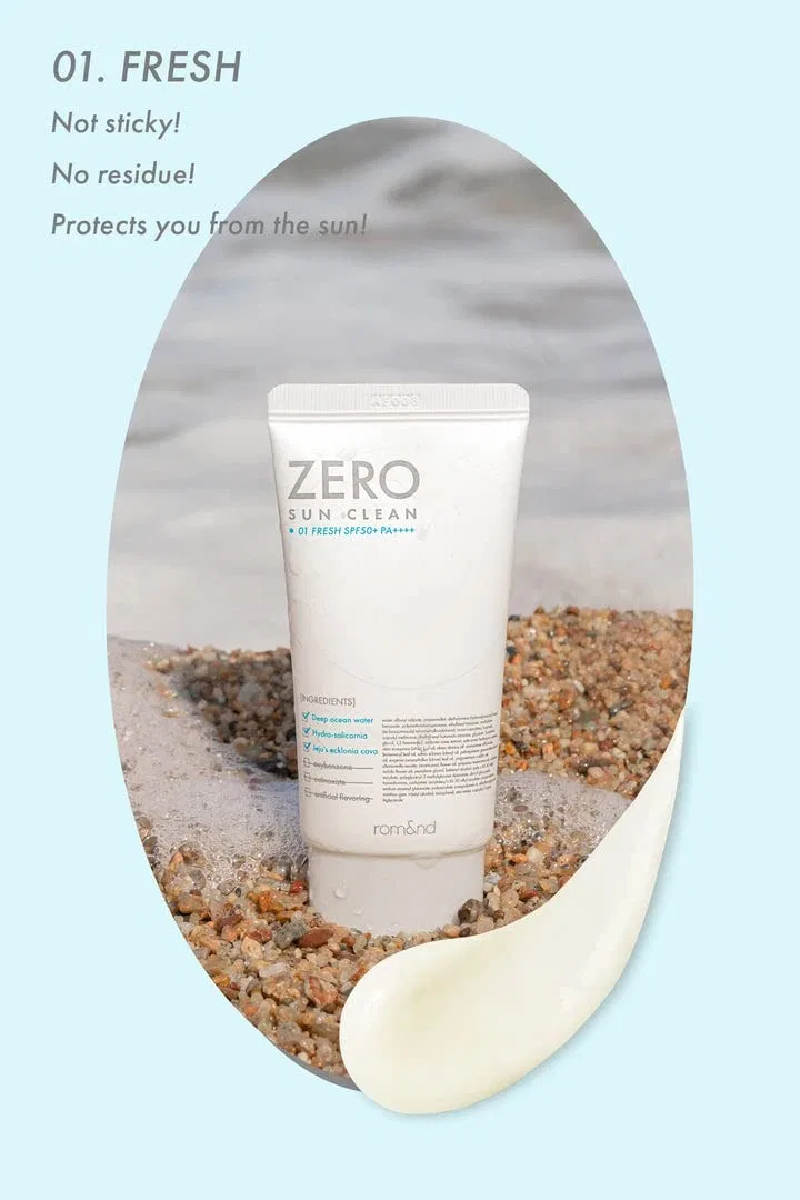 Солнцезащитный крем «Zero Sun 02 Tone Up» SPF50+ PA++++ от rom&nd Rom&Nd, 01 Fresh — фото 2