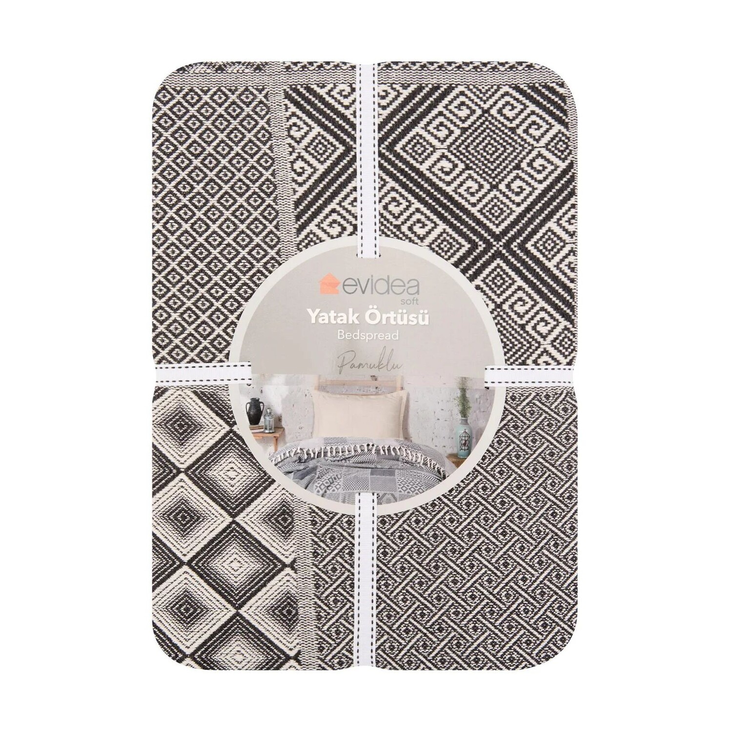

Evidea Soft Patchwork Односпальное покрывало - Антрацит - 150x200 см