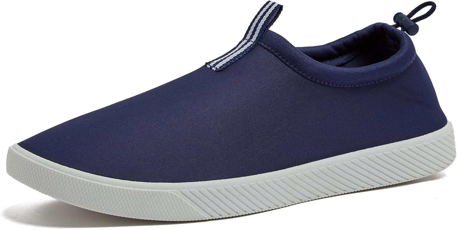 

Мужские водные кроссовки Lands' End Slip On, спортивные водные кроссовки из неопрена с быстрой сушкой для пляжа, бассейна или реки с дренажными отверстиями, темно-синий или черный, размер 7-15, водные кроссовки для мужчин