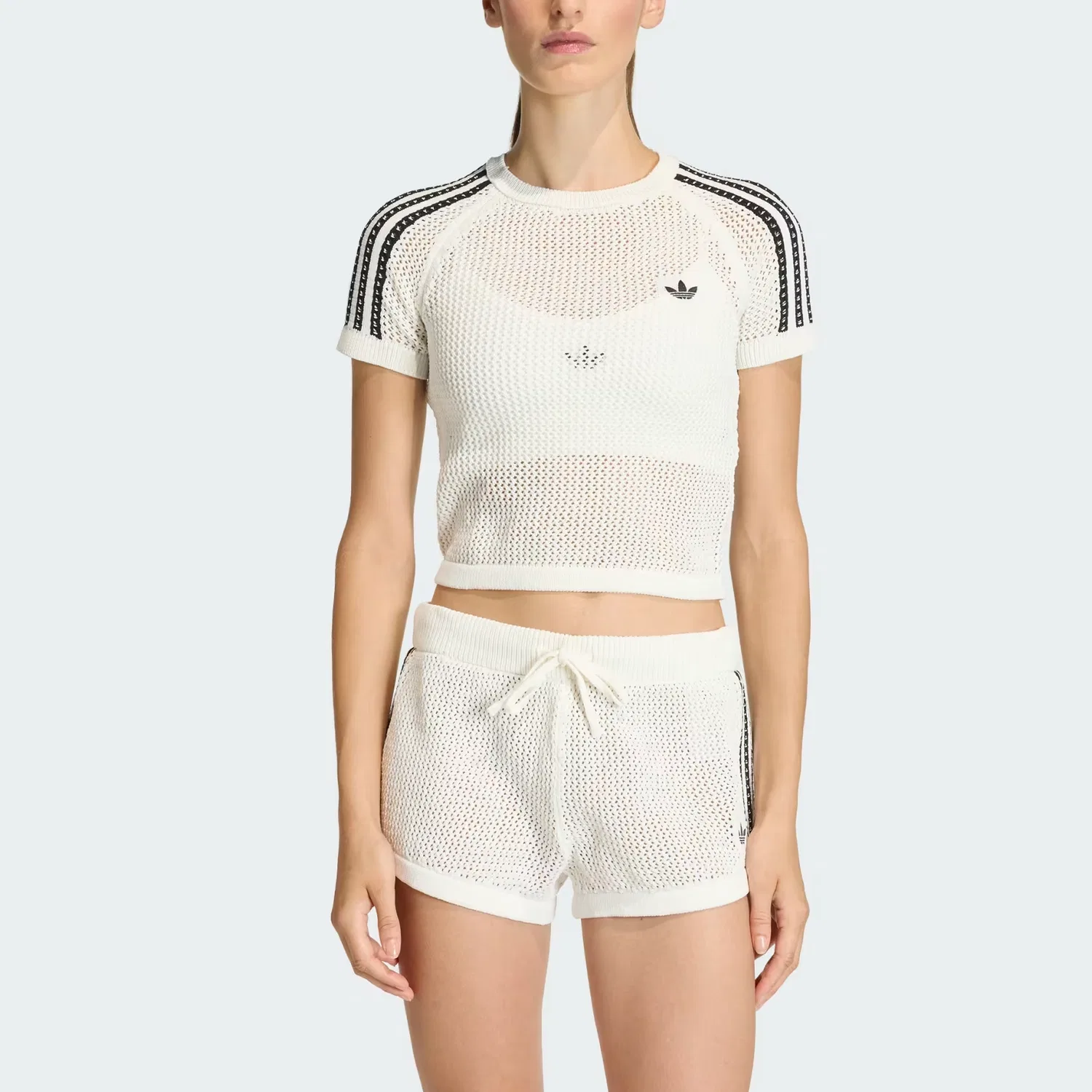 Футболка Cali crochet logo Adidas Originals, Ecru — фото 4