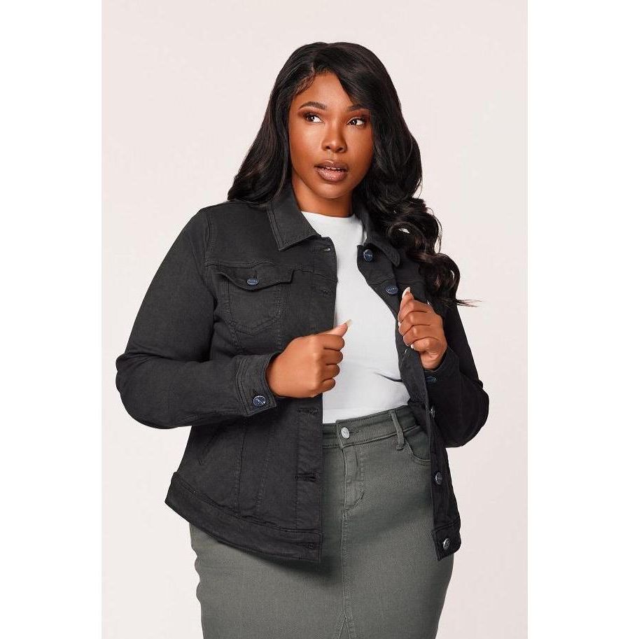 

Джинсовая куртка больших размеров SLINK Jeans, Black