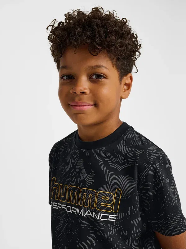 Футболка Hummel Hmljr aop logo print t-shirt, черный — фото 4