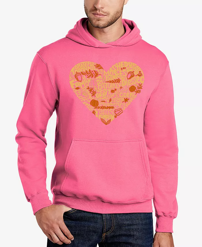 

Мужской худи с принтом "Thanksgiving Heart Word Art" LA Pop Art, розовый