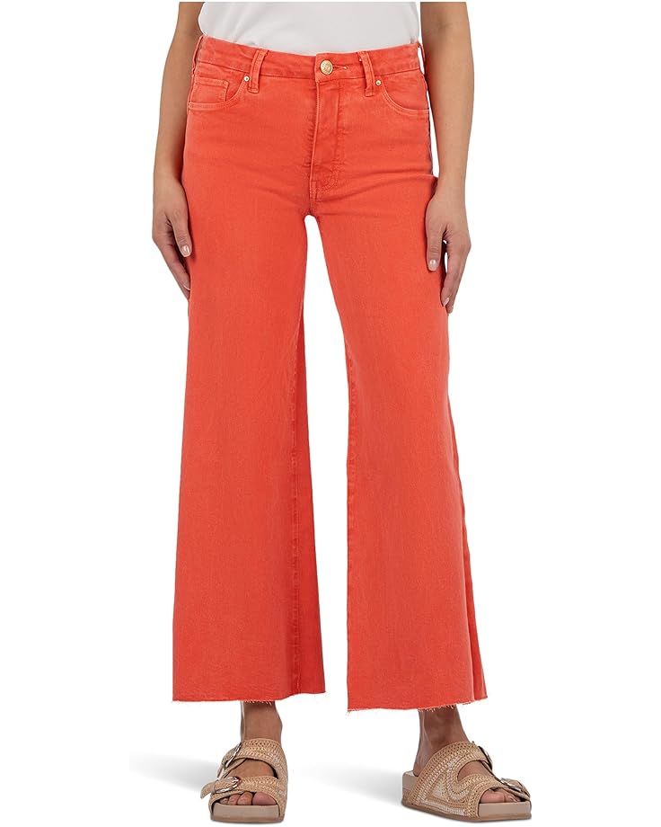 

Джинсы KUT from the Kloth Meg High Rise Fab Ab Wide Leg Raw Hem, цвет Tangerine