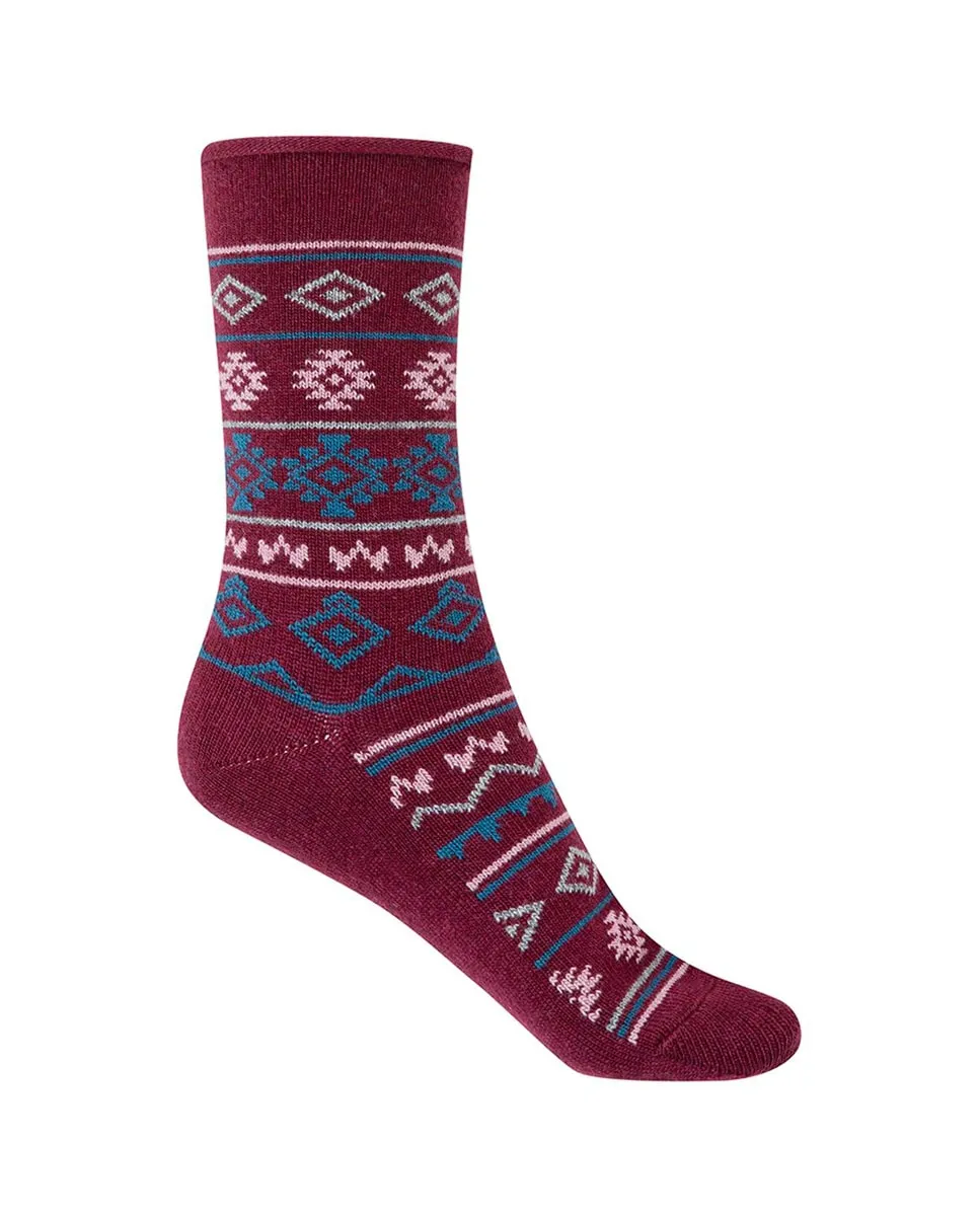 

Женские короткий носки из кашемира и шерсти с узорами и отворотом Сделано в Испании Punto Blanco, фиолетовый