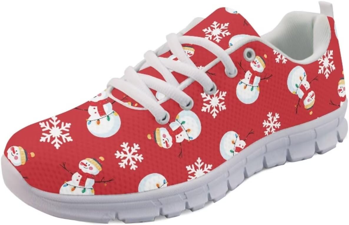 

Кроссовки Forchrinse Daisy унисекс для бега, спортивные кеды для мужчин и женщин, дышащие спортивные кроссовки, Christmas Snowman