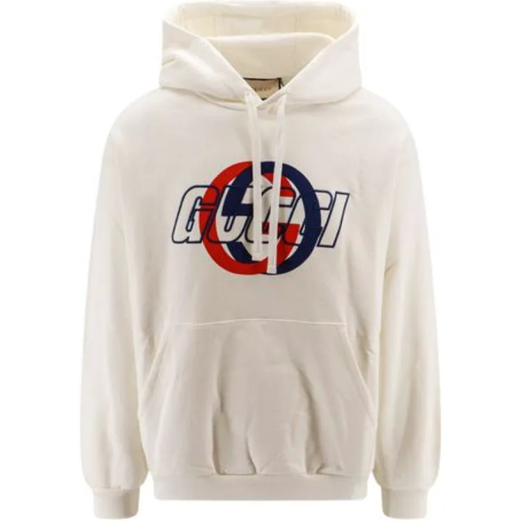 

Худи из хлопкового джерси GUCCI, серый белый