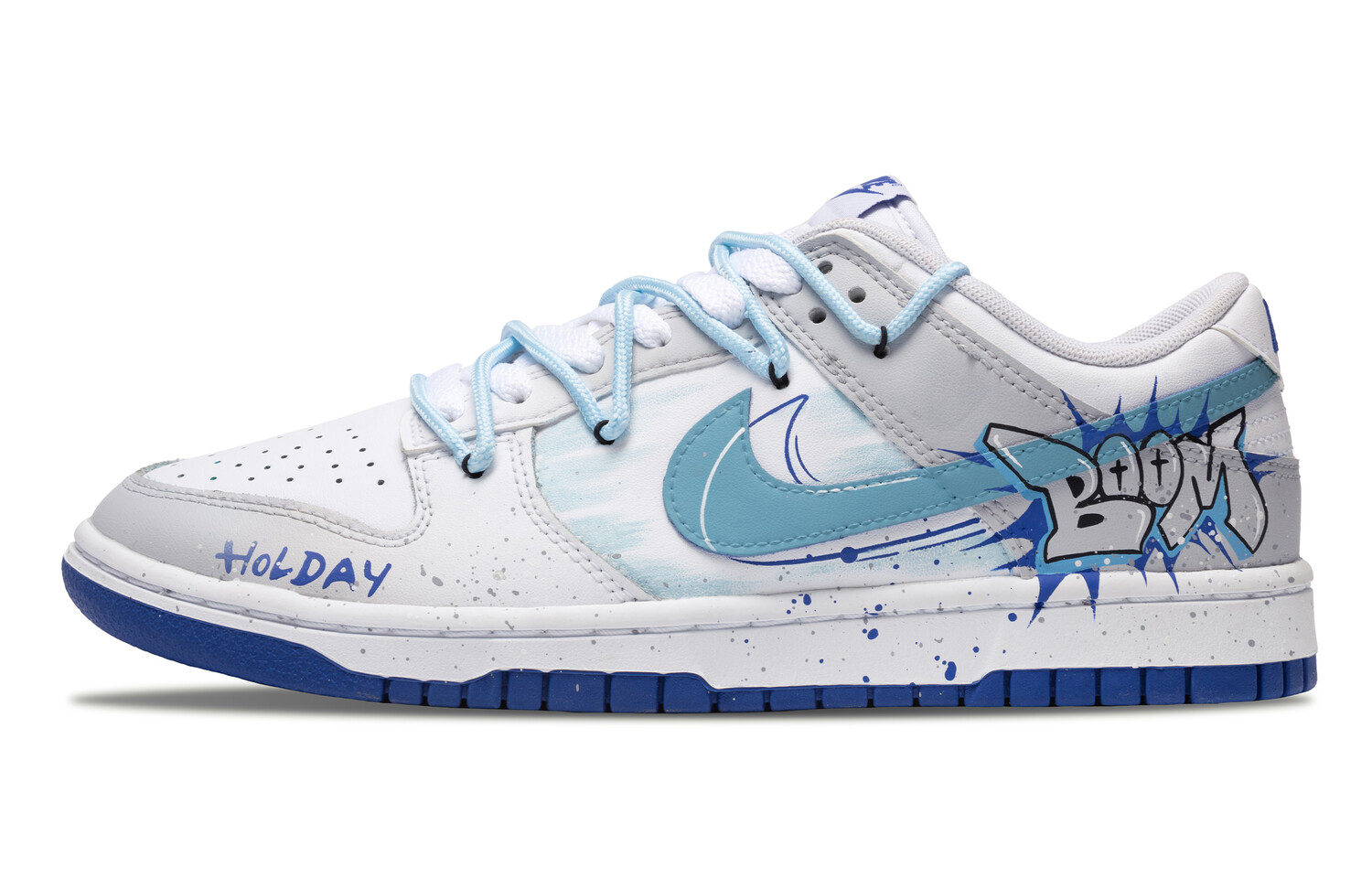 

Кроссовки Nike Dunk Skateboarding Shoes Men Low-top Blue/white/gray, синий