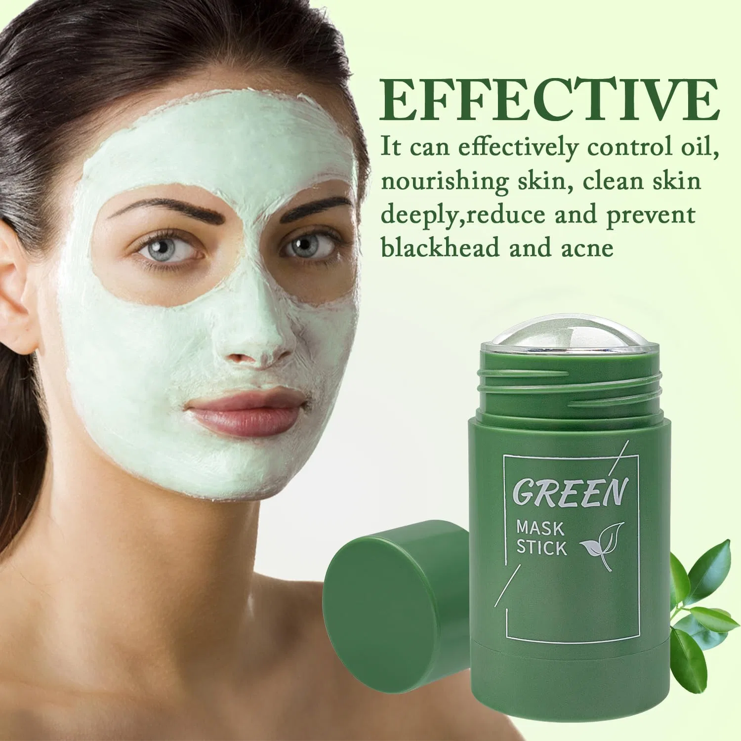 Очищающая глиняная маска-стик с зеленым чаем, 2 шт. Broeyoue, 2 X Green Tea Mask Sticks — фото 4