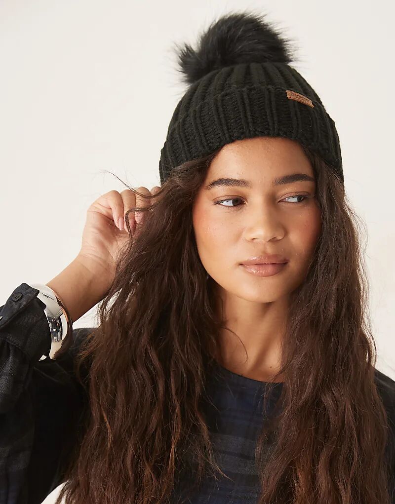 

Шапка-бини Barbour Saltburn черного цвета