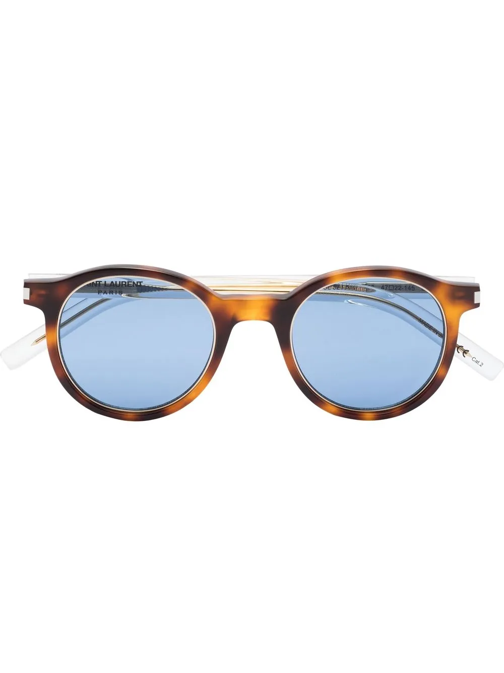 

Солнцезащитные очки в круглой оправе Saint Laurent Eyewear, коричневый