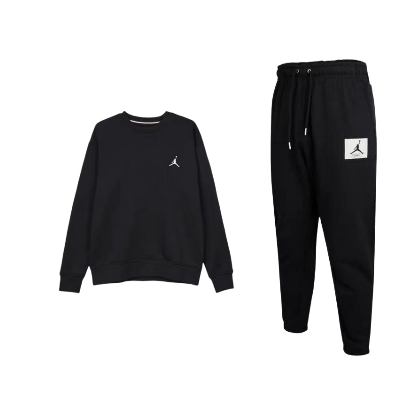 

Толстовка с круглым вырезом и вышитым логотипом JORDAN, Set (Black Top+Black Bottom)