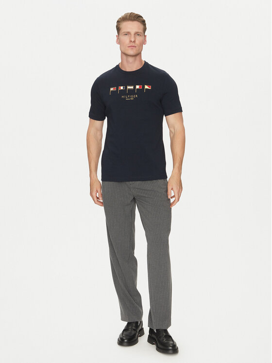 Футболка обычного кроя Multi Flags MW0MW38616 Tommy Hilfiger, синий — фото 2