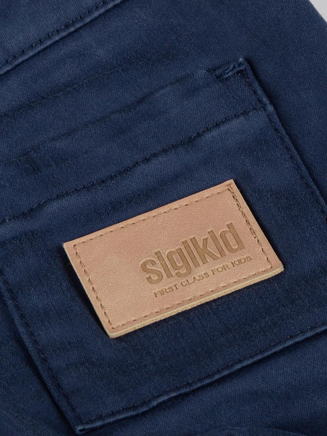 Шорты Sigikid Regular Gabardine-Bermuda Tiger & Löwe темно-синего цвета — фото 3