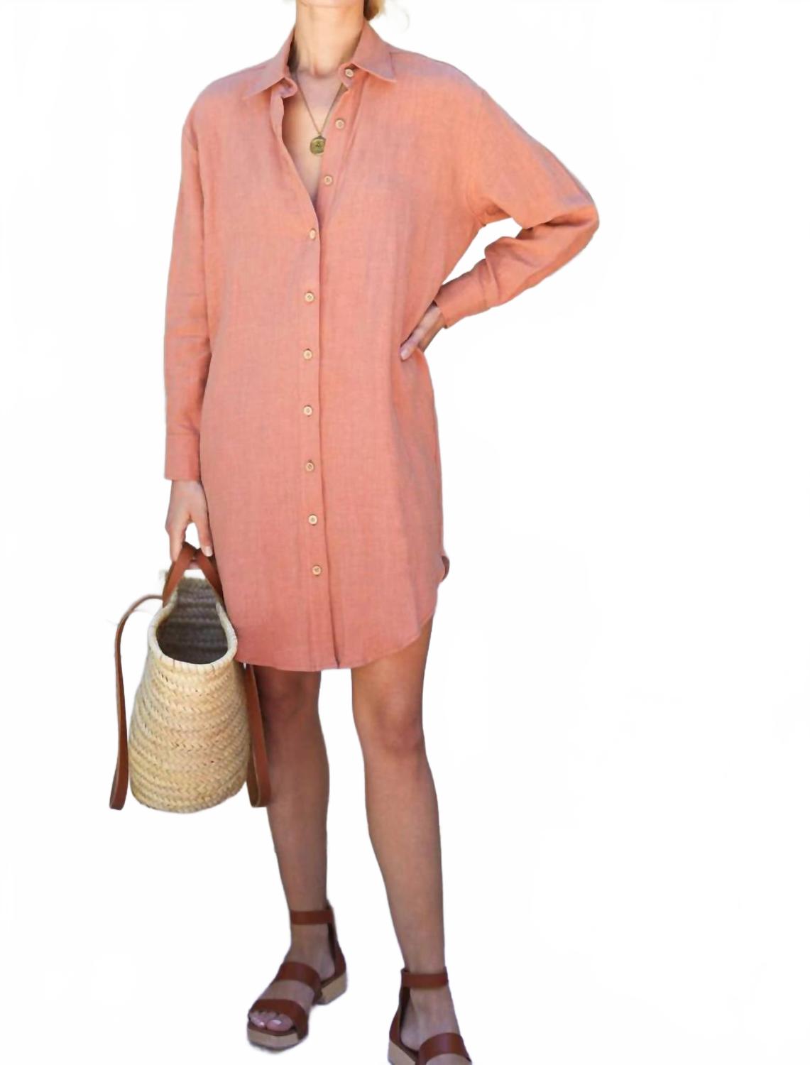 

Длинное платье-рубашка в глиняном цвете EMERSON FRY, Clay